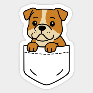 Cute Bulldog Puppy Pocket Pal Funny Bulldog Dog Lover Sticker